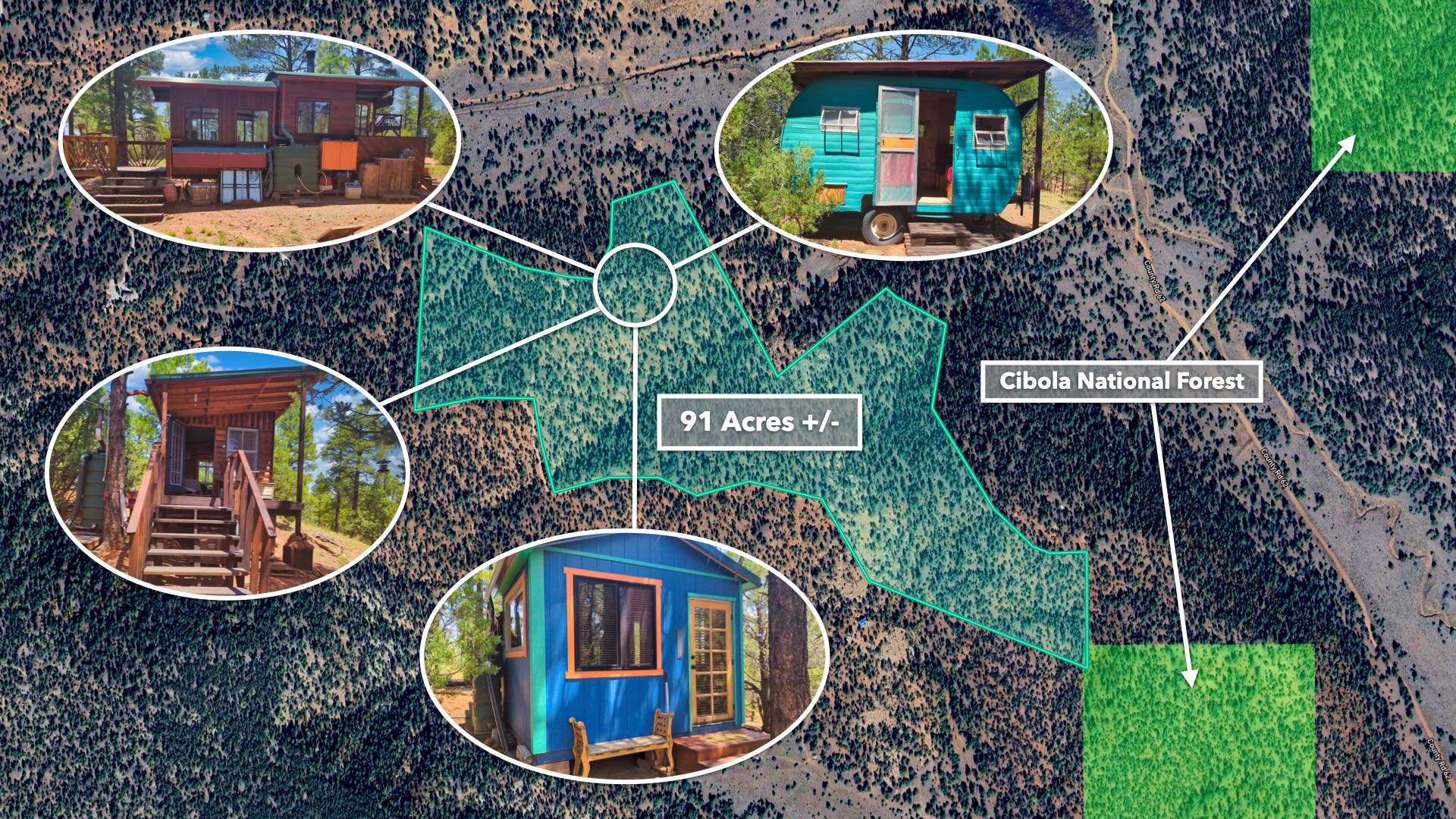 Land for Sale in New Mexico • 91 Acres with 3 Tiny Houses