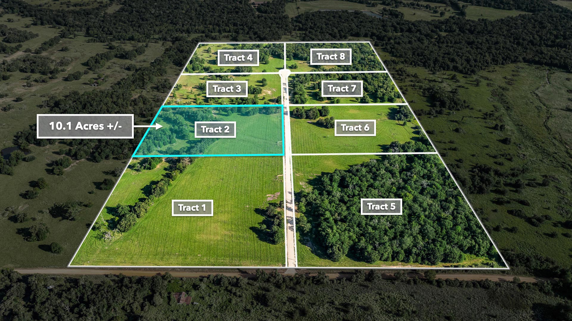 Land for Sale in Texas • 10.1 Acres near College Station, TX